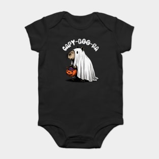 Capy-Boo-Ra Design: Capybara Ghost with Candy - Cute Halloween Art Baby Bodysuit